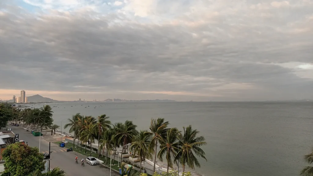View across Wonnapha Beach in Bangsaen, Chonburi