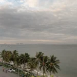 View across Wonnapha Beach in Bangsaen, Chonburi